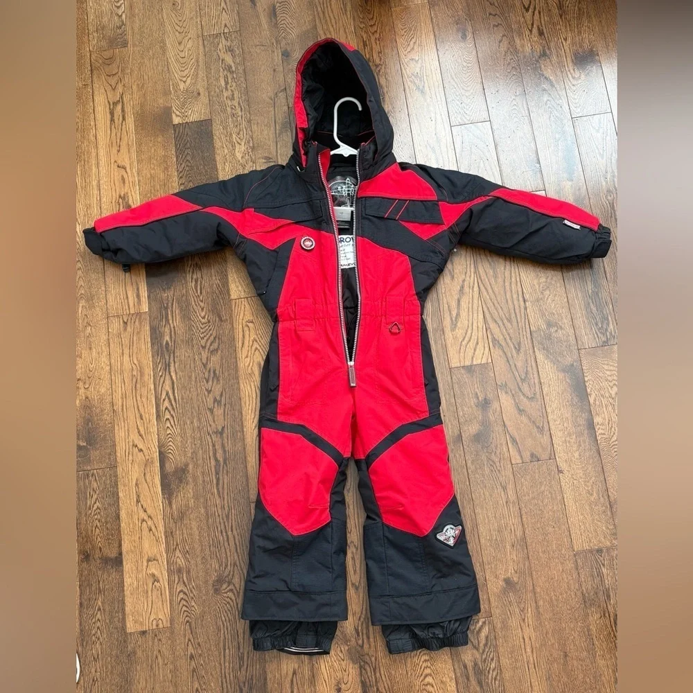 Obermeyer Kids Red and Black Ski/ Snowsuit Size 4